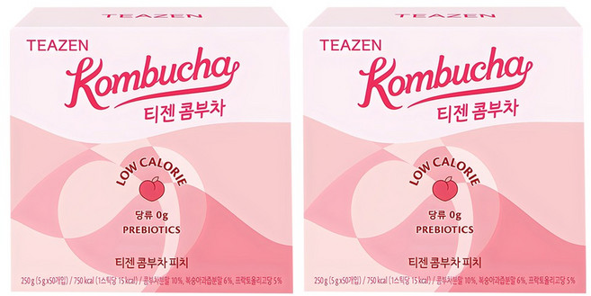 티젠 콤부차 피치, 5g, 50개입, 2개