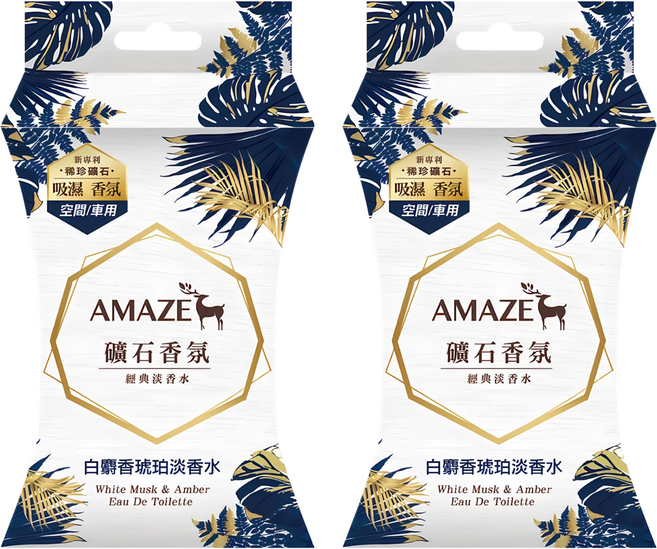 AMAZE 森林擴香 礦石香氛包 3包, 白麝香琥珀淡香水, 60g, 2盒