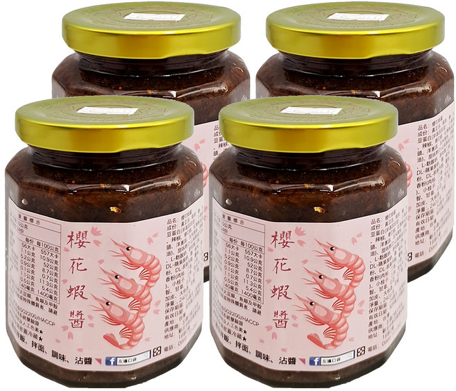 左邊口袋 櫻花蝦醬, 240g, 4罐