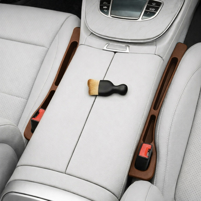 대한 자동차 틈새 포켓2p + 미니브러쉬 세트, 브라운, 1개