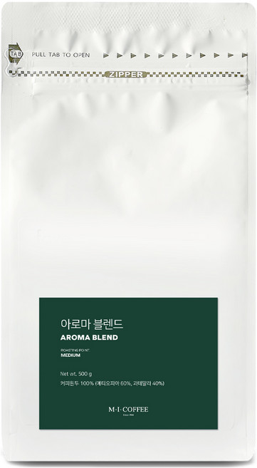 엠아이커피 아로마 블렌드 원두, 홀빈(분쇄안함), 500g, 1개