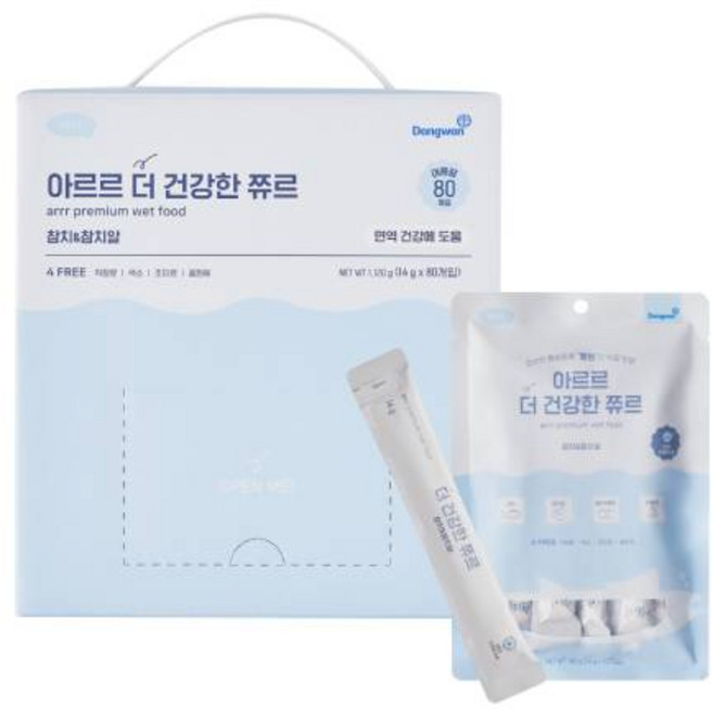 동원아르르 반려동물 더 건강한 쮸르 간식 80p, 참치&참치알, 1.12kg, 1개