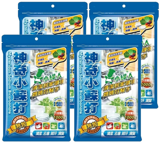 小綠人 神奇小蘇打粉, 1kg, 4包