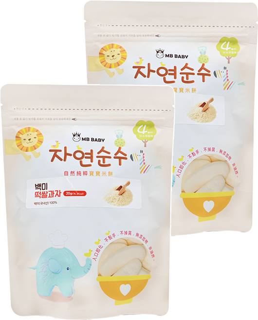 MB BABY 萌寶寶 大米餅 4個月以上, 原味, 20g, 2包