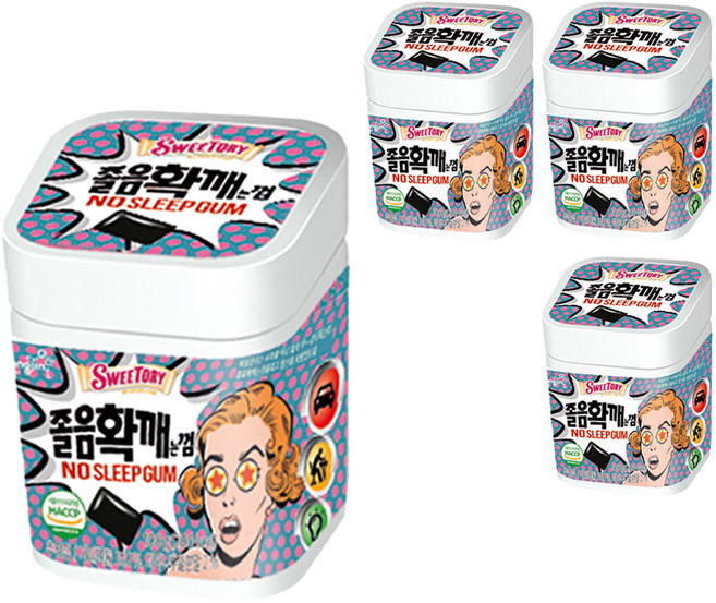 sweetory 瓜拿納提神口香糖, 108g, 4罐
