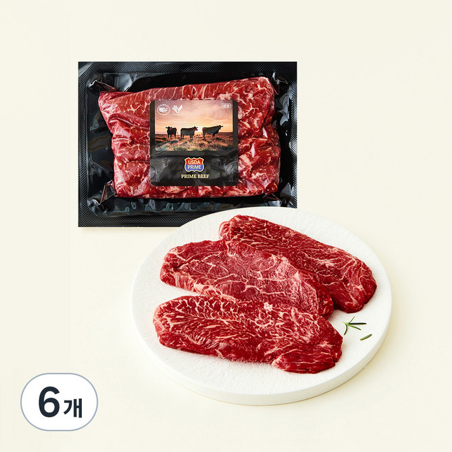 미국산 프라임 부채살 플랫아이언 힘줄손질 구이용 (냉장), 300g, 6개