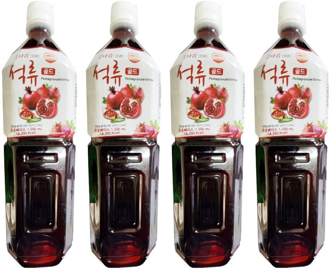 파낙스 참다음 석류 골드 음료베이스, 1.5L, 4개