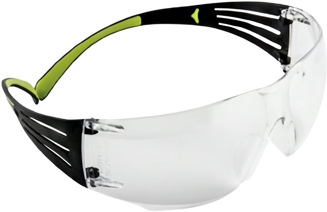 3M 防霧抗刮 安全護目鏡 紫外線濾光鏡, 透明色 + 黑色 + 綠色, 1個