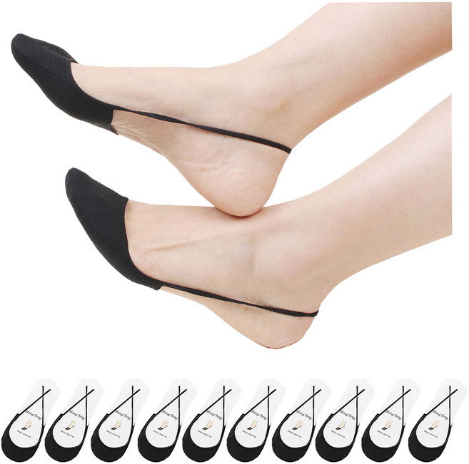 두발로 여성용 앞꿈치 끈 면 덧신 10켤레