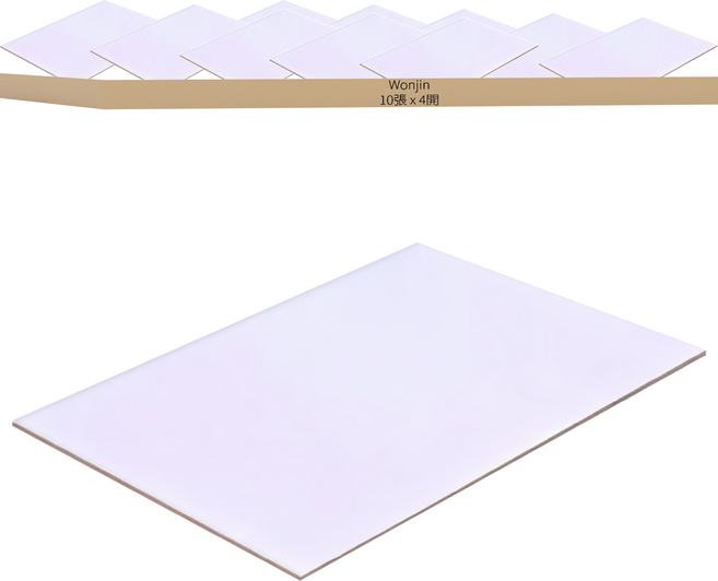 Wonjin 白色硬紙板 1T, 4開, 10張