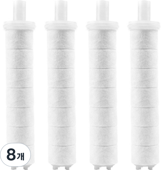 bathtem Zero 雙效過濾蓮蓬頭替換濾芯, 白色, 8個