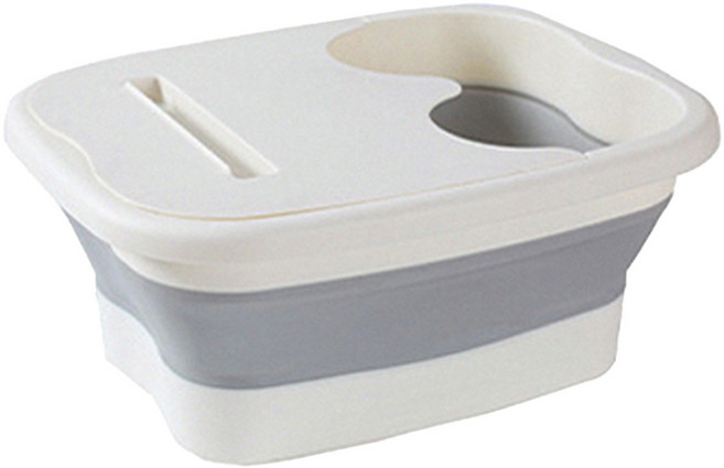 多功能摺疊收納SPA按摩式足浴盆泡腳桶 40 x 32 x 6cm, 白色, 1個