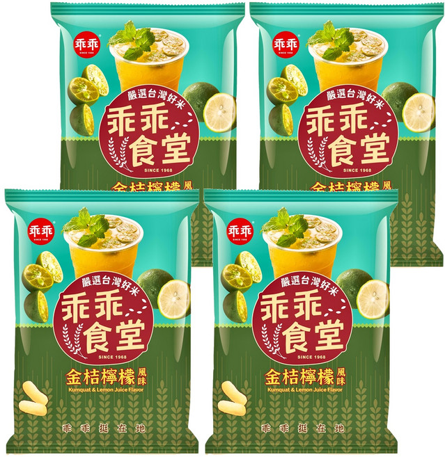 乖乖 乖乖食堂米果 金桔檸檬風味, 60g, 4包