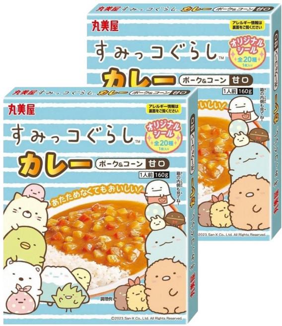 丸美屋 速食甘口咖哩 角落生物 豬肉 + 玉米, 160g, 2盒