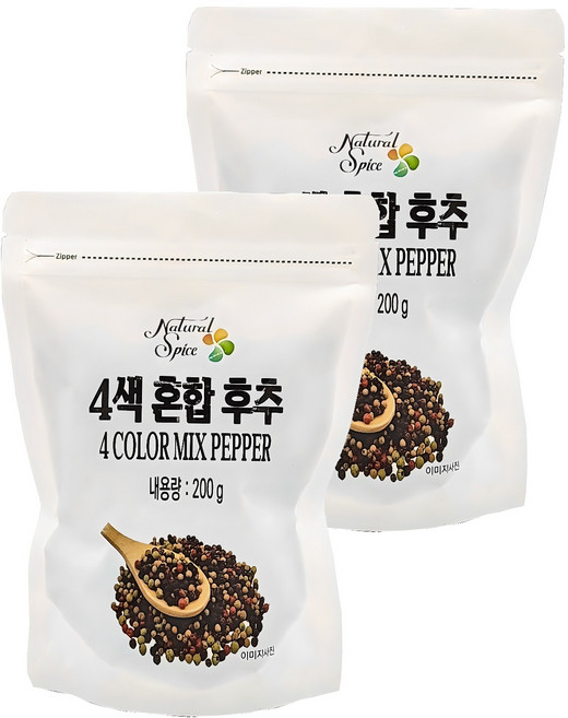 내츄럴스파이스 4색 혼합후추 리필용, 200g, 2개