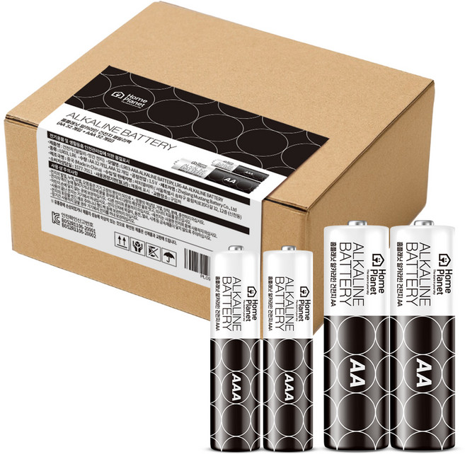 홈플래닛 알카라인 건전지 패밀리팩 AA + AAA, 1세트, 64개입