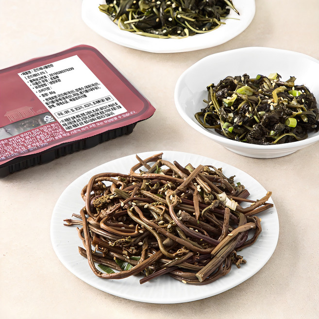 식도감 비빔밥에 쓱싹 건나물 반찬 취나물 80g + 곤드레나물 80g + 고사리나물 80g 세트, 1세트