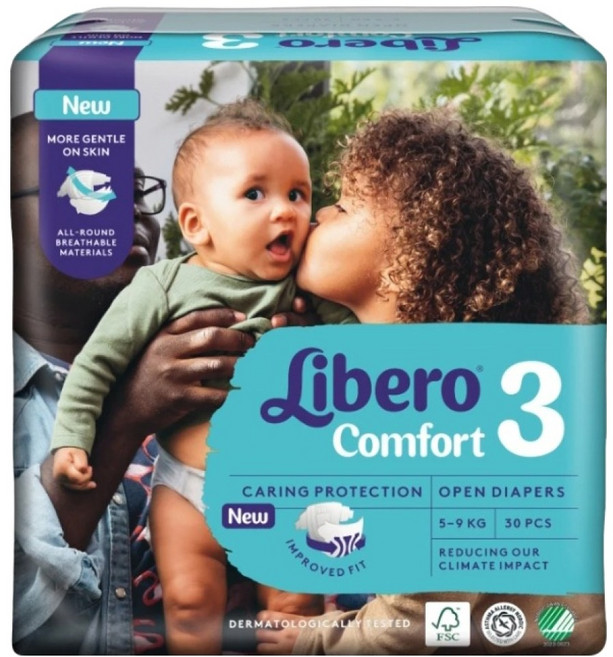 Libero 麗貝樂 Comfort嬰兒紙尿褲3號 5~9kg, 30片, S