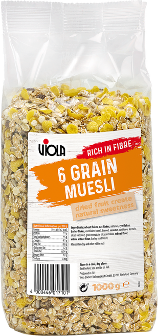 VIOLA 綜合穀粒殼片 6 Grain Muesli, 1kg, 1包