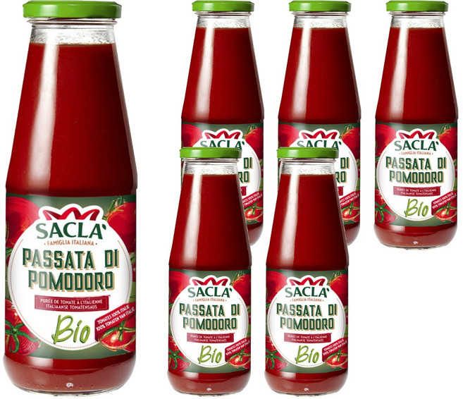 사클라 유기농 토마토 퓨레, 680g, 6개