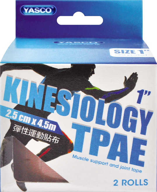 YASCO 昭惠 彈性運動貼布 NO.918 1吋(4.5m x 2.5cm) 膚色 2捲, 2個裝, 1盒