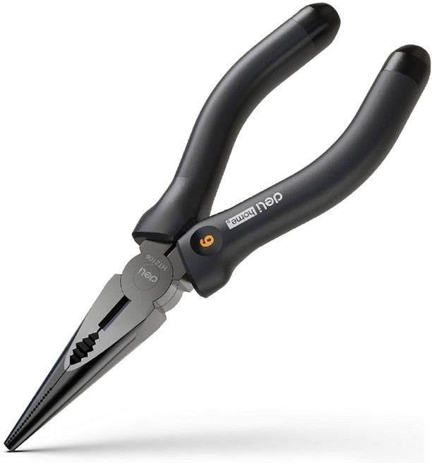 델리 툴즈 홈시리즈 미니 펜치 뺸찌 뺀치 니들 롱노즈 플라이어 블랙 EHT2106, 1개