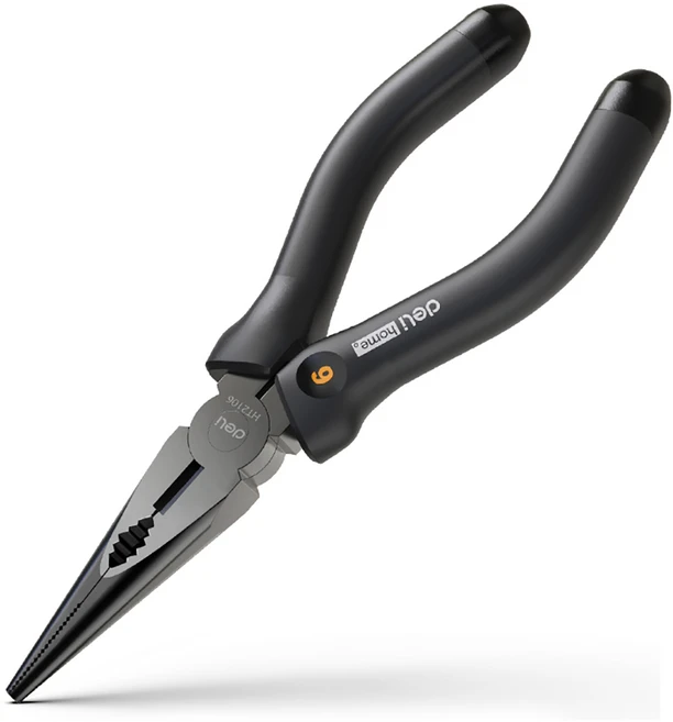 델리 툴즈 홈시리즈 미니 펜치 뺸찌 뺀치 니들 롱노즈 플라이어 블랙 EHT2106, 1개 - 쿠팡