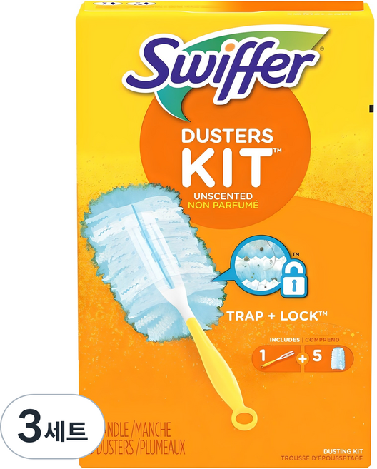 Swiffer Duster除塵撢子入門組 180 手柄 30cm+替換裝 5入, 3組, 混色