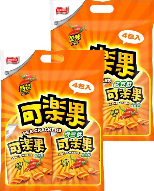 可樂果 酷辣口味 4包, 192g, 2袋