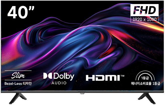 홈플래닛 프리미엄 베젤리스 고화질 40인치 FHD LED TV, HPT400FLMA, 고객직접설치, 스탠드형, 101cm(40인치)