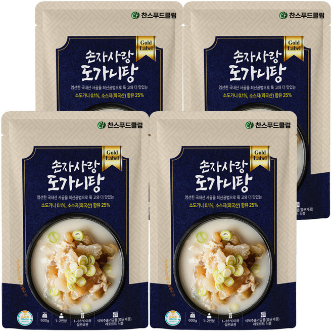 찬스푸드 손자사랑 도가니탕, 4개, 600g