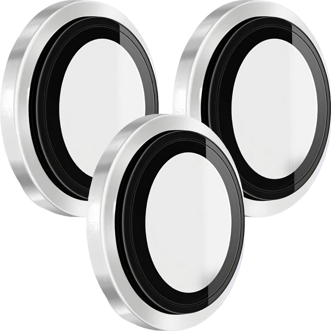 HODA 好貼 藍寶石原機結構鏡頭保護貼 白色鈦 3個, 1盒