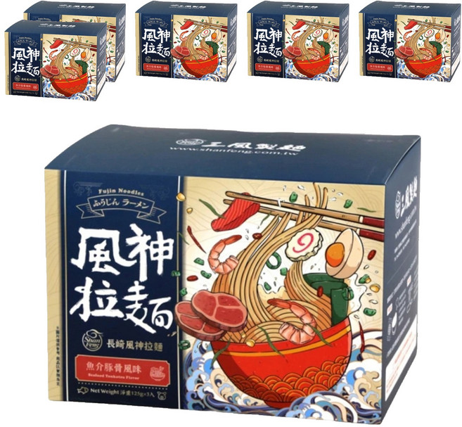 Shan Feng 三風製麵 非炸免煮長崎風神拉麵, 18包