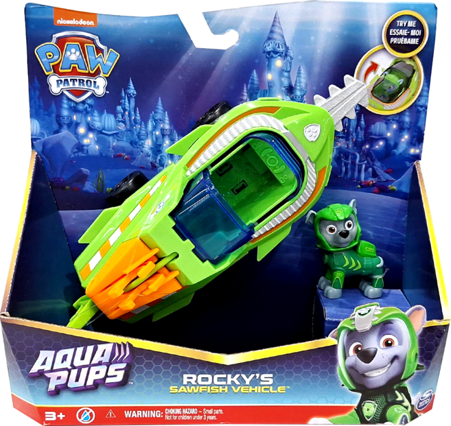 SPIN MASTER 汪汪隊立大功 水行狗狗隊系列 大型救援車 1組, 灰灰 + 劍魚救援車 綠色