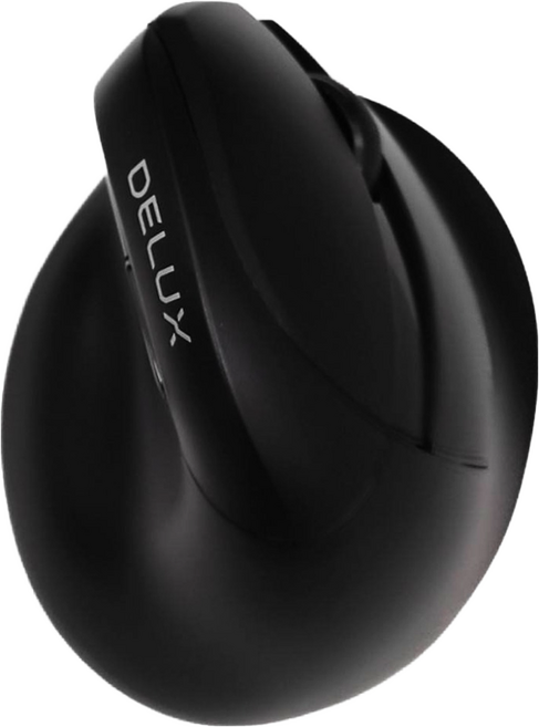DELUX 雙模垂直靜音光學滑鼠, 黑色, M618miniB