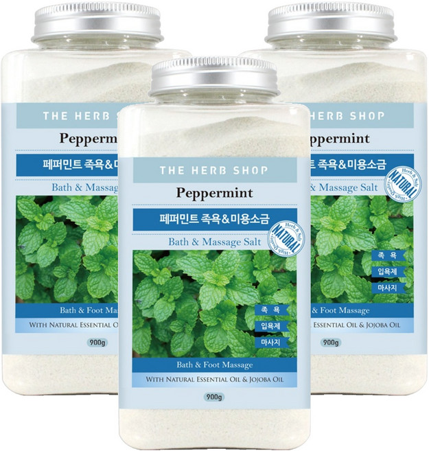 더허브샵 대용량 페퍼민트 족욕 앤 미용소금, 3개