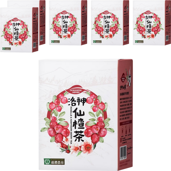蔴鑽農坊 洛神仙楂茶, 6個, 2g, 12個裝