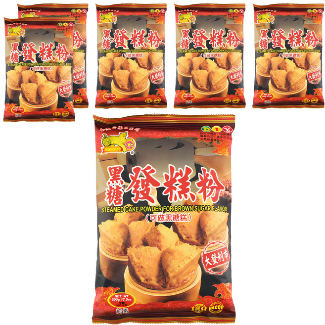 金錢豹 黑糖發糕粉, 500g, 6包