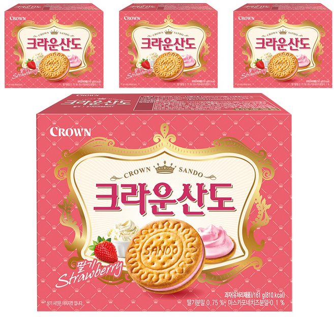 크라운산도 딸기, 161g, 4개