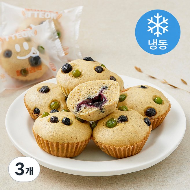 웰빙마루 국내산 찰보리 100% 블루베리 찰보리떡 (냉동), 50g, 3개, 8개입