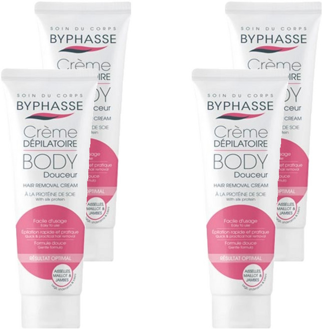 바이빠세 제모 크림 실크프로틴, 125ml, 4개