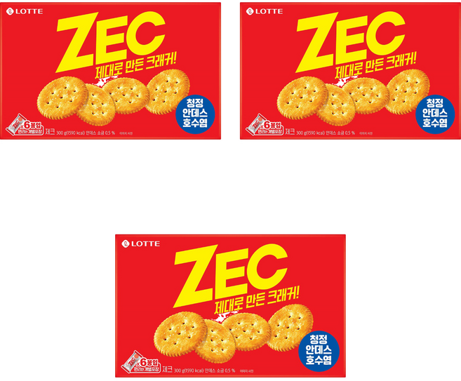 롯데 제크 오리지날, 300g, 3개