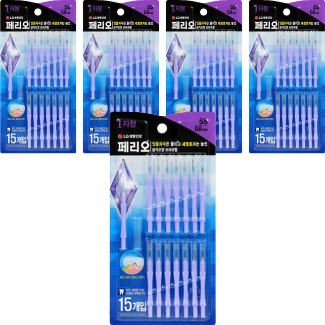 페리오 치간칫솔 I자형 SS, 15개입, 5개