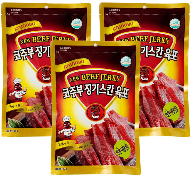 코주부 징기스칸 육포 순한맛, 130g, 3개
