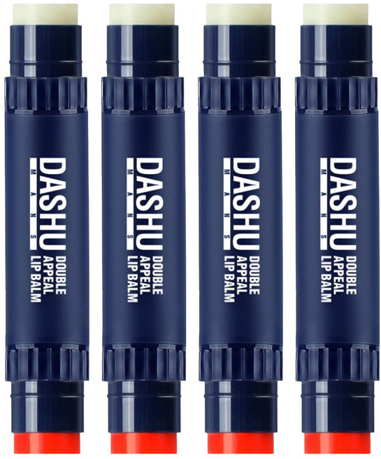 다슈 맨즈 더블 어필 립밤, 딸기향 + 무향, 4.8g, 4개