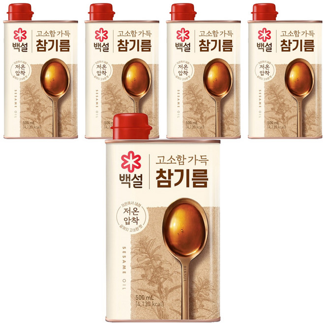 백설 고소함 가득 참기름, 500ml, 5개