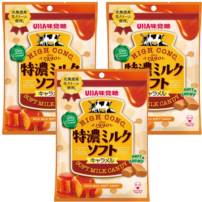 UHA 味覺糖 特濃軟糖 焦糖味, 70g, 3包