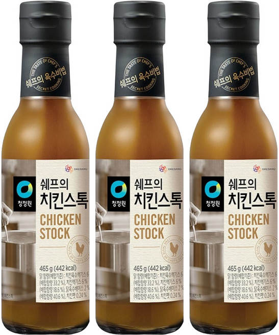 청정원 쉐프의 치킨스톡, 465g, 3개
