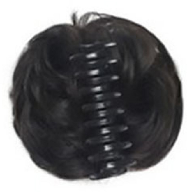 동글이 똥머리 헤어집게핀 부분가발 숏웨이브, 브라운블랙, 1개