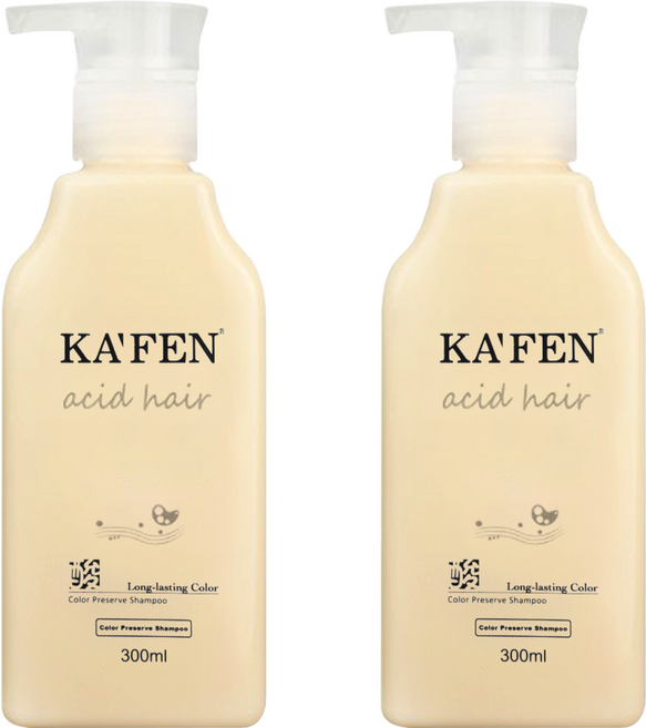 KA'FEN 卡氛 亞希朵 酸蛋白豐盈護色洗髮精 小, 300ml, 2瓶